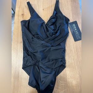 Illusionist Crossover Allover Slimming One-Piece Swimsuit